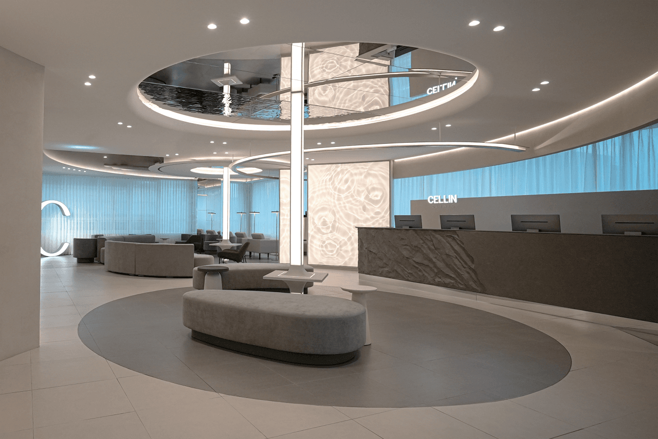 세련되고 쾌적한 셀린의원 홍대점 내부 전경 및 대기 공간 - 홍대입구역 미용 피부과